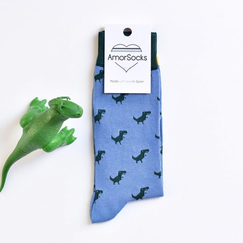 amorsocks-calcetines-socks-dinos-dinosaurios-trex-tiranoraurio-azul-blue-PACK