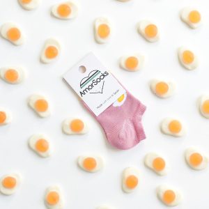 amorsocks-calcetines-socks-caña-baja-rosa-pink-huevos-fritos-eggs-kids-niños-niñas