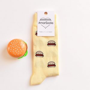 amorsocks-calcetines-socks-amorburger-amarillo-light-yellow-hamburguesa-hamburger-burger