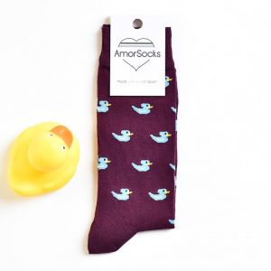 AmorSocks-calcetines-socks-patos-patitos-de-goma-ducks-rubber-ducks-burdeos-azul-blue-pack