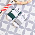 AmorSocks-calcetines-socks-retro-bajos-kids-niños-niñas-tobilleros-old-school-verde-botella-rayas-blancas-green-white