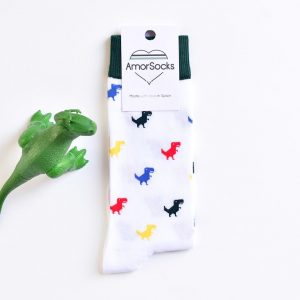 amorsocks-calcetines-socks-dinos-colores-color-colour-dinosaurios-trex-tiranoraurio-calcetin-blanco-verde-rojo-amarillo-azul-green-red-pack