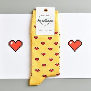 amorsocks-calcetines-socks-corazon-8-bits-heart-zelda-Yellow-Amarillo-corazones-rojos